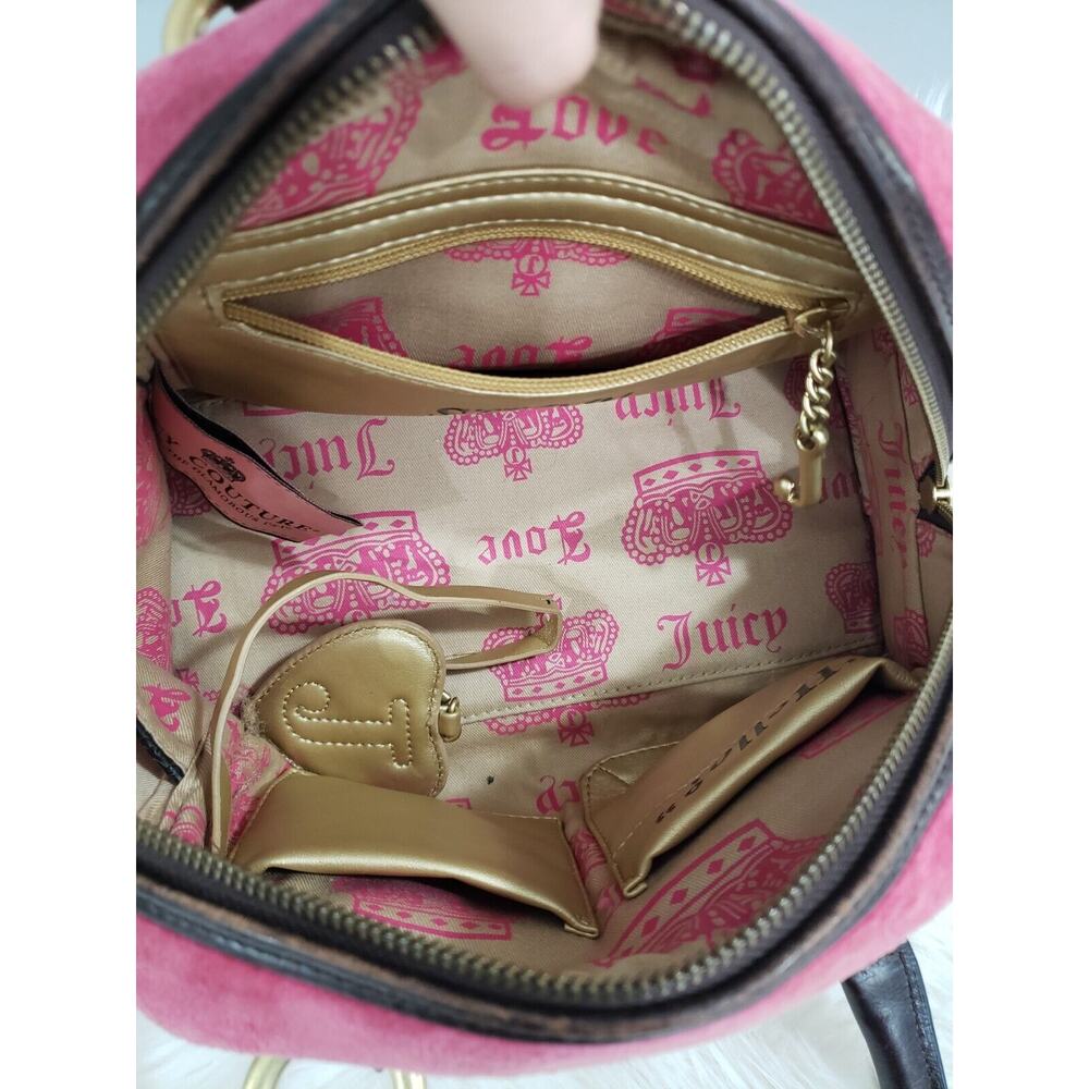 Vintage Juicy Couture Bowler Bag‎ Y2K Pink Velvet - Picture 10 of 11
